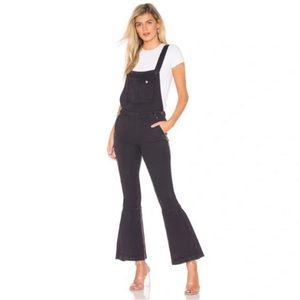 NWOT CHASER Vintage Canvas Gray Blueberry Faded Flare Bell Bottom Overall Medium